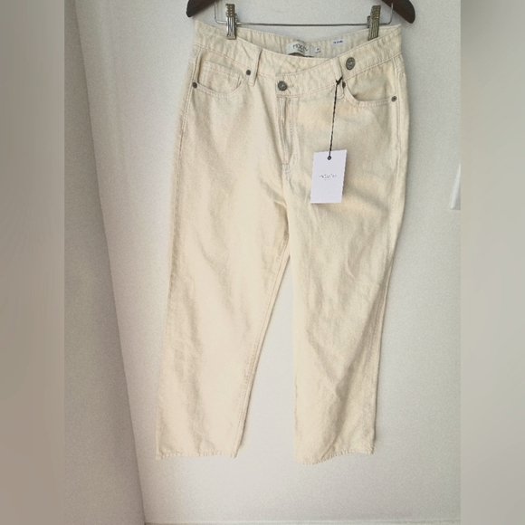 HIDDEN LOGAN Los Angeles Cream Jeans Denim Off White Wide Leg Size 29 - Picture 2 of 6